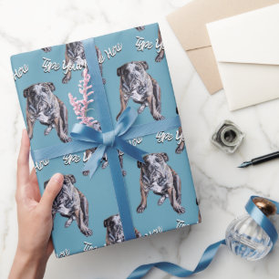 Bulldog Wrapping Paper Custom Dog Christmas Paper