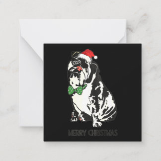 Bulldog Xmas Christmas Note Card