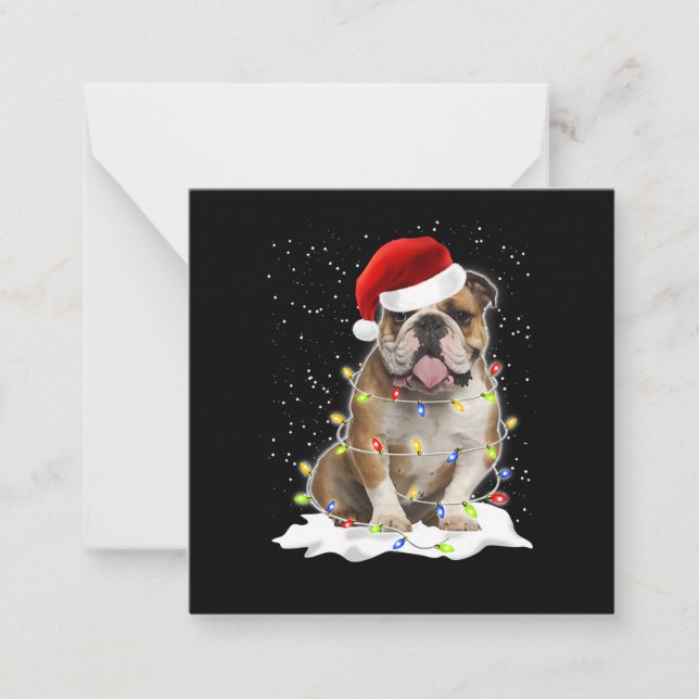 Bulldog Xmas Note Card (Front)