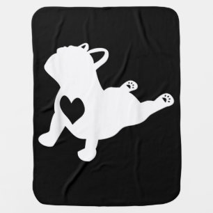 Bulldog Yoga Pose Love Heart Workout Gift Baby Blanket