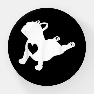 Bulldog Yoga Pose Love Heart Workout Gift Paperweight