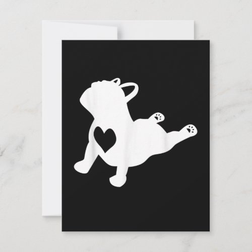 Bulldog Yoga Pose Love Heart Workout Gift Thank You Card