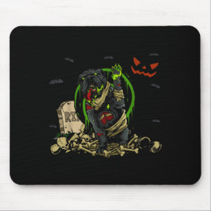 Bulldog Zombie Dog Funny Zombie Dog Halloween Mouse Pad