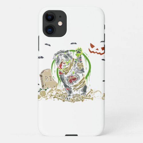 Bulldog Zombie Dog Halloween Costume iPhone 11 Case