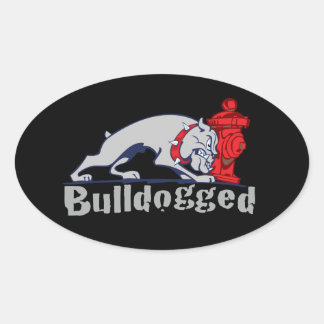 Bulldogged Oval Sticker