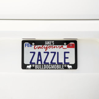 BULLDOGMOBILE | Bulldog Dog Silhouettes Custom License Plate Frame