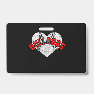 Bulldogs Baseball Softball High School Team Gifts Badge