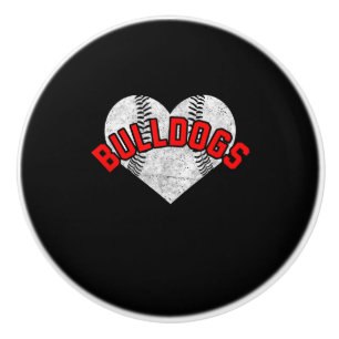 Bulldogs Baseball Softball High School Team Gifts Ceramic Knob