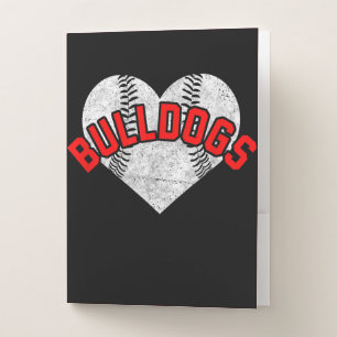 Bulldogs Baseball Softball High School Team Mascot Pocket Folder