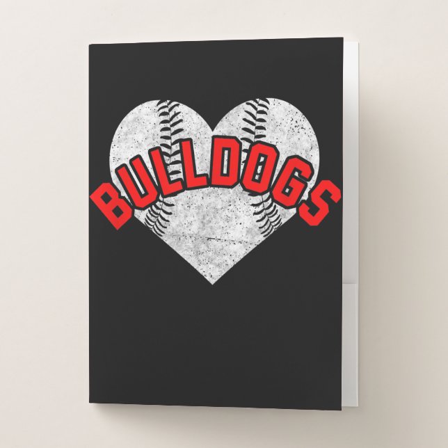 Bulldogs Baseball Softball High School Team Mascot Pocket Folder (Front)