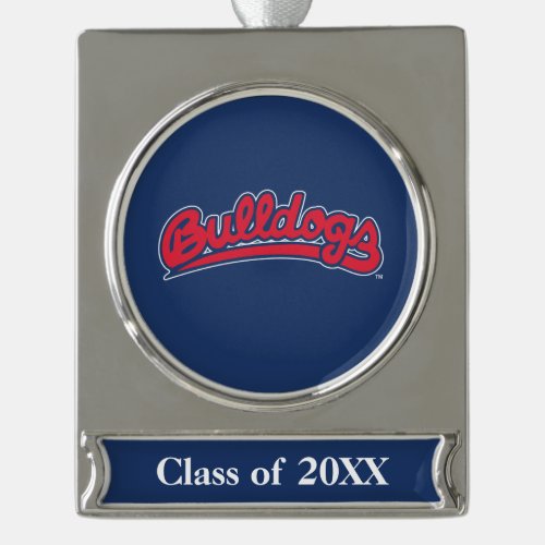 Bulldogs Class Year Silver Plated Banner Ornament