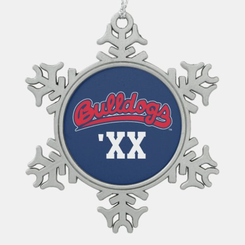 Bulldogs Class Year Snowflake Pewter Christmas Ornament