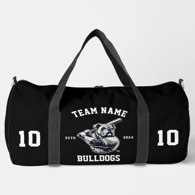 Bulldogs "Customizable" Baseball Duffle Bag (Front)