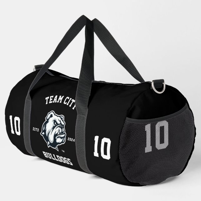 Bulldogs "Customizable" Sport Team Duffle Bag (Right Corner)