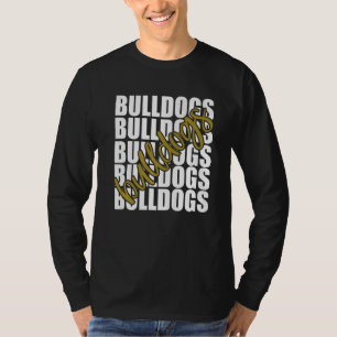 Bulldogs Gold School Sports Fan Team Spirit T-Shirt