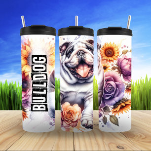 Bulldog's Happy Floral Haven Thermal Tumbler