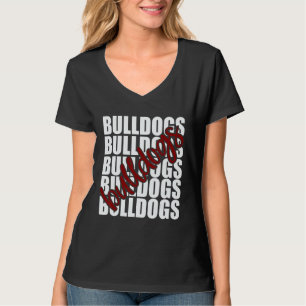 Bulldogs Maroon School Sports Fan Team Spirit T-Shirt