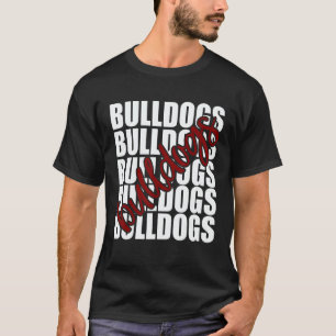 Bulldogs Maroon School Sports Fan Team Spirit T-Shirt