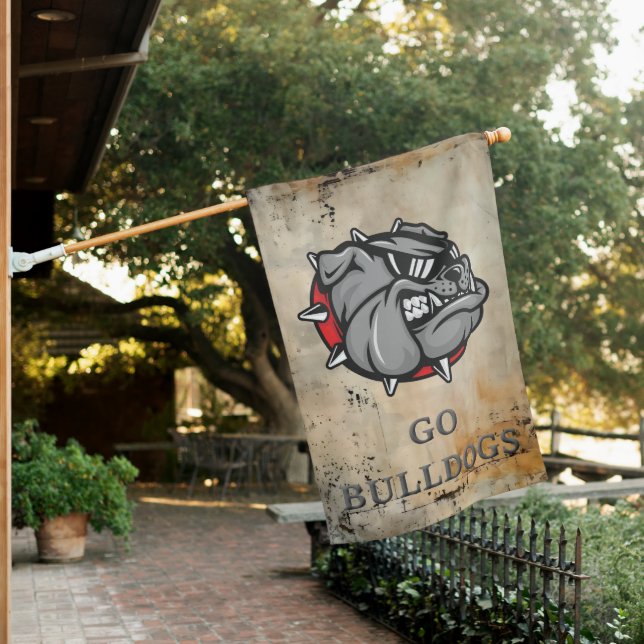 Bulldogs Mascot House Flag (In SItu)