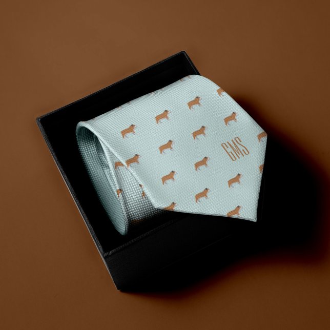 Bulldogs Pattern Monogram Neck Tie (Creator Uploaded)