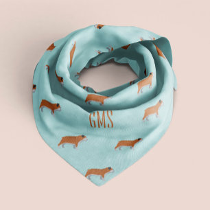 Bulldogs Pattern Monogrammed Bandana