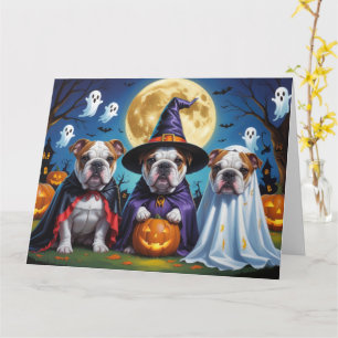 Bulldogs Pumpkin Halloween Funny Card