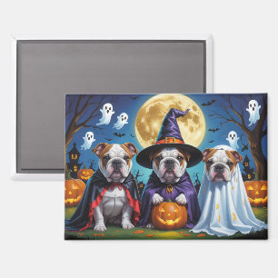 Bulldogs Pumpkin Halloween Funny Magnet