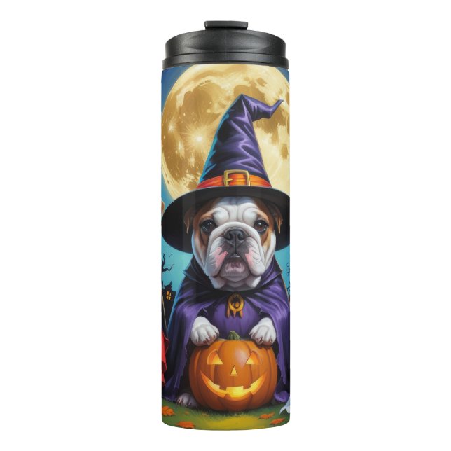 Bulldogs Pumpkin Halloween Funny  Thermal Tumbler (Front)