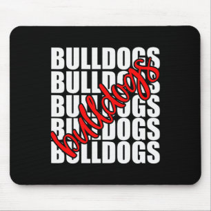Bulldogs Red School Sports Fan Team Spirit  Mouse Pad