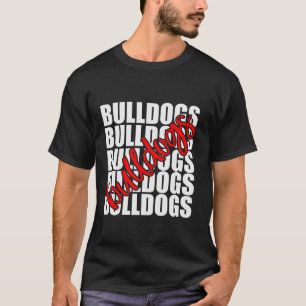 Bulldogs Red School Sports Fan Team Spirit  T-Shirt