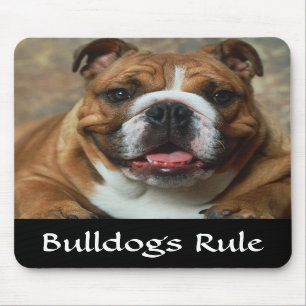 Bulldogs Rule English Bulldog Portrait Mousepad