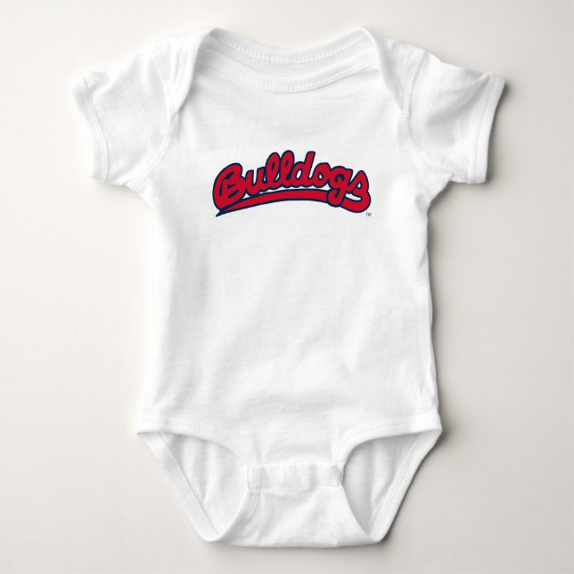 Bulldogs Script Baby Bodysuit (Front)