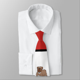 Bulldogs Sports Team Maroon White Necktie