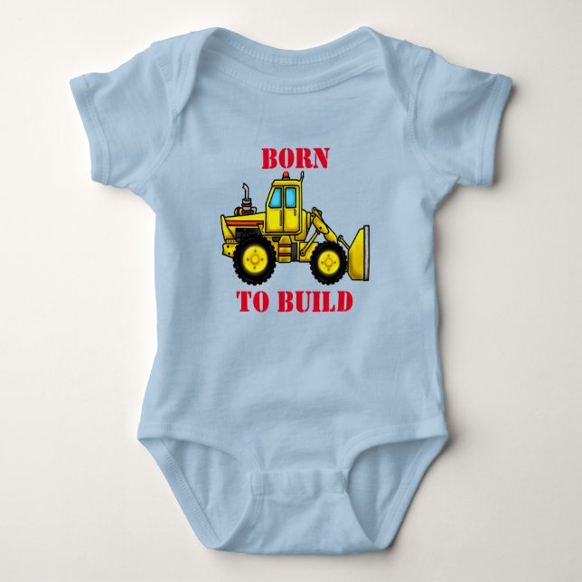 Bulldozer Baby Jersey Bodysuit (Front)
