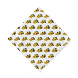 Bulldozer cartoon illustration bandana