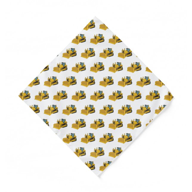Bulldozer cartoon illustration bandana (Front)