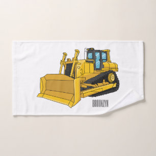 Bulldozer cartoon illustration bath towel set