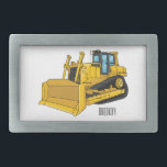 Bulldozer cartoon illustration belt buckle<br><div class="desc">Bulldozer cartoon illustration</div>