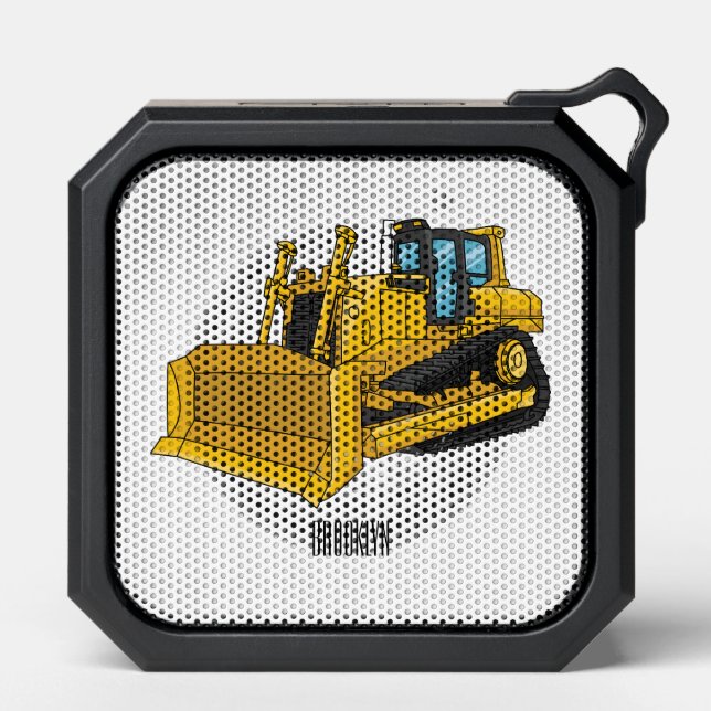 Bulldozer cartoon illustration bluetooth speaker (Front)