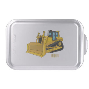 Bulldozer cartoon illustration cake pan