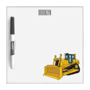 Bulldozer cartoon illustration dry erase board