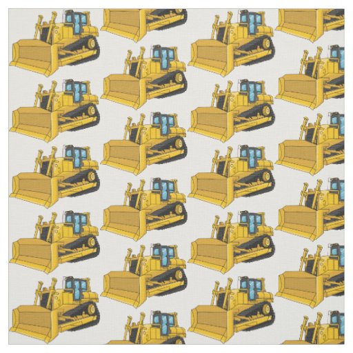 Bulldozer cartoon illustration fabric