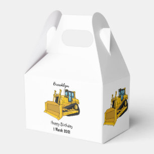 Bulldozer cartoon illustration favor boxes