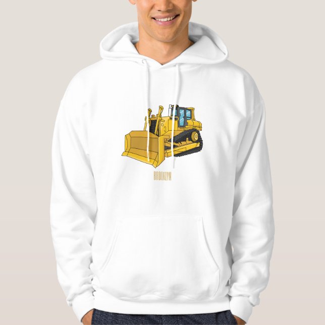 Bulldozer cartoon illustration hoodie (Front)
