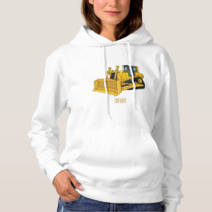 Bulldozer cartoon illustration hoodie