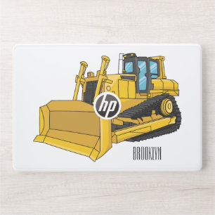 Bulldozer cartoon illustration HP laptop skin
