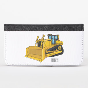 Bulldozer cartoon illustration iPhone x wallet case