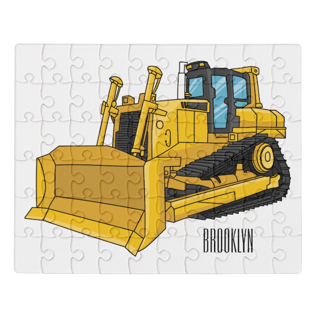 Bulldozer cartoon illustration jigsaw puzzle (Puzzle Horizontal)