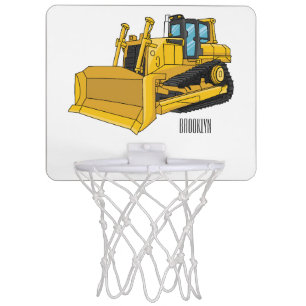 Bulldozer cartoon illustration mini basketball hoop