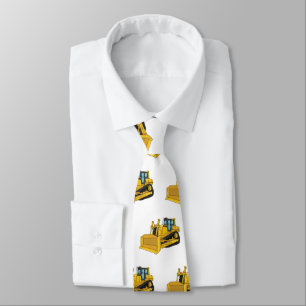 Bulldozer cartoon illustration neck tie